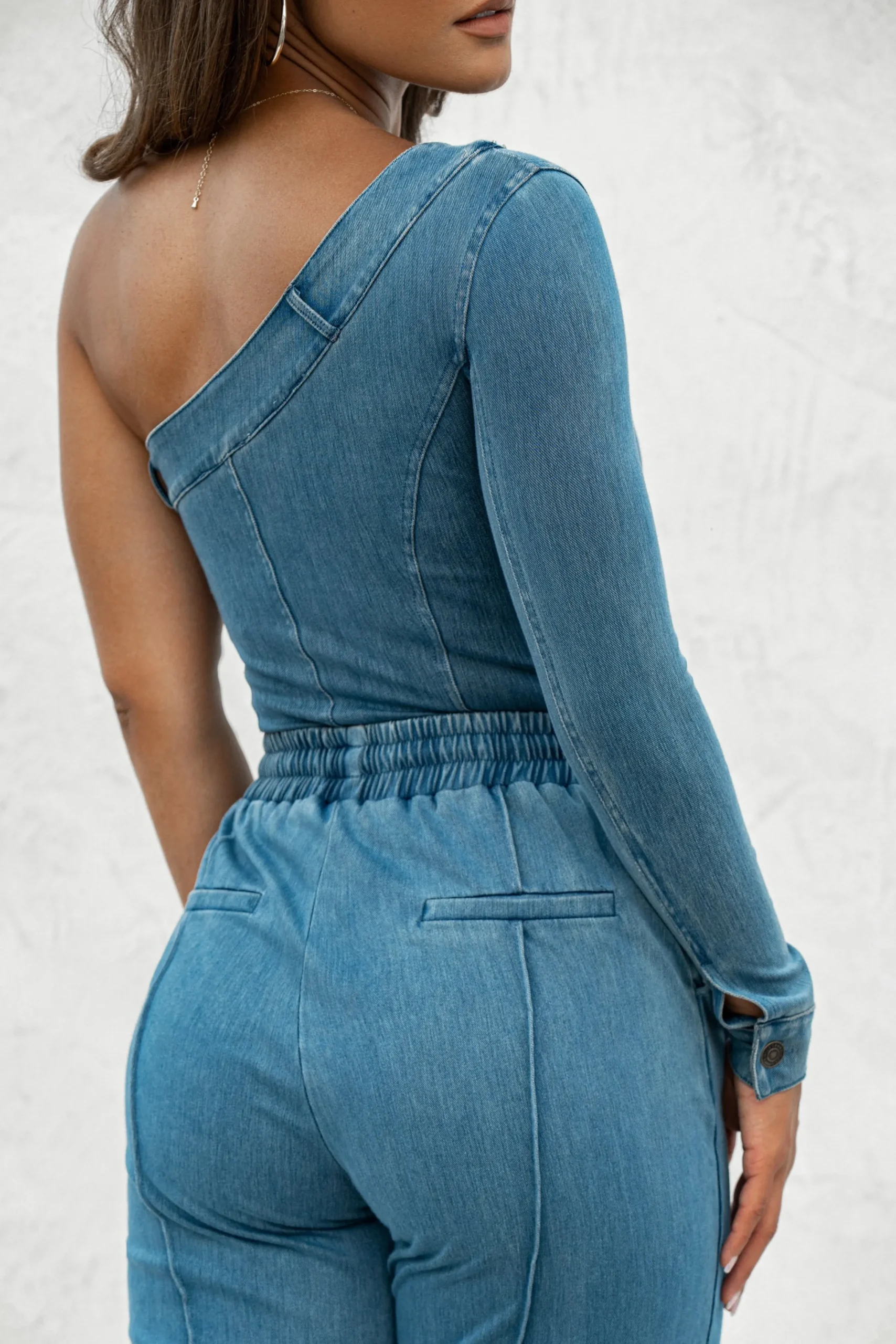 Medium Wash Button Me Up Bodysuit*JLUXLABEL Fashion