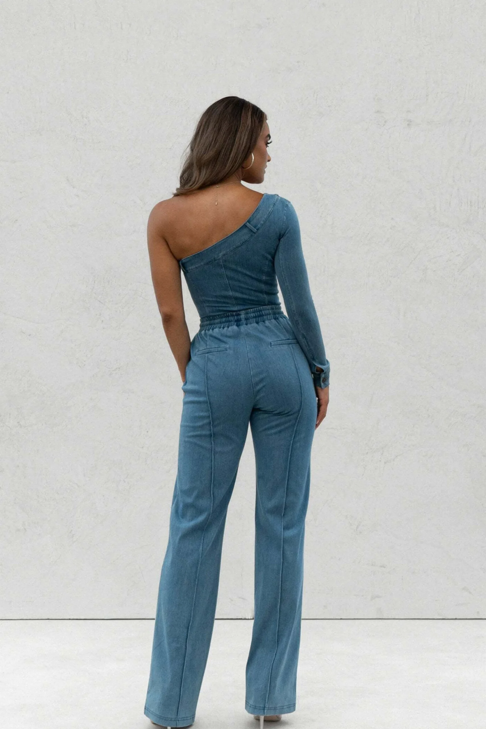 Medium Wash Button Me Up Bodysuit*JLUXLABEL Fashion