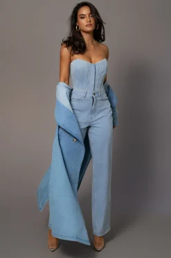 Medium Wash Denim Britney Corset*JLUXLABEL Sale