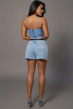 Medium Wash Denim Jourdan Shorts*JLUXLABEL Online