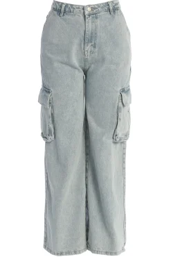 Medium Wash Denim Val Slouch Cargo Jeans*JLUXLABEL Best
