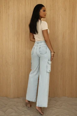 Medium Wash Denim Val Slouch Cargo Jeans*JLUXLABEL Best