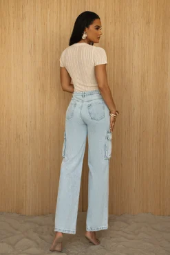 Medium Wash Denim Val Slouch Cargo Jeans*JLUXLABEL Best