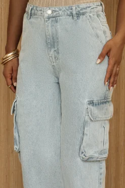Medium Wash Denim Val Slouch Cargo Jeans*JLUXLABEL Best