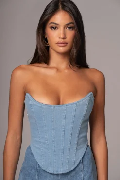 Medium Wash Fenix Reversible Denim Corset*JLUXLABEL Fashion