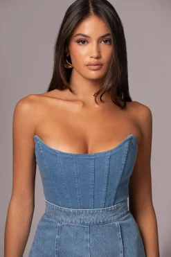 Medium Wash  Fenix Reversible Denim Corset*JLUXLABEL Fashion