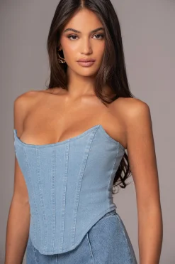 Medium Wash Fenix Reversible Denim Corset*JLUXLABEL Fashion