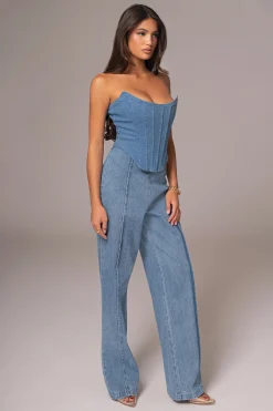 Medium Wash Fenix Reversible Denim Corset*JLUXLABEL Fashion