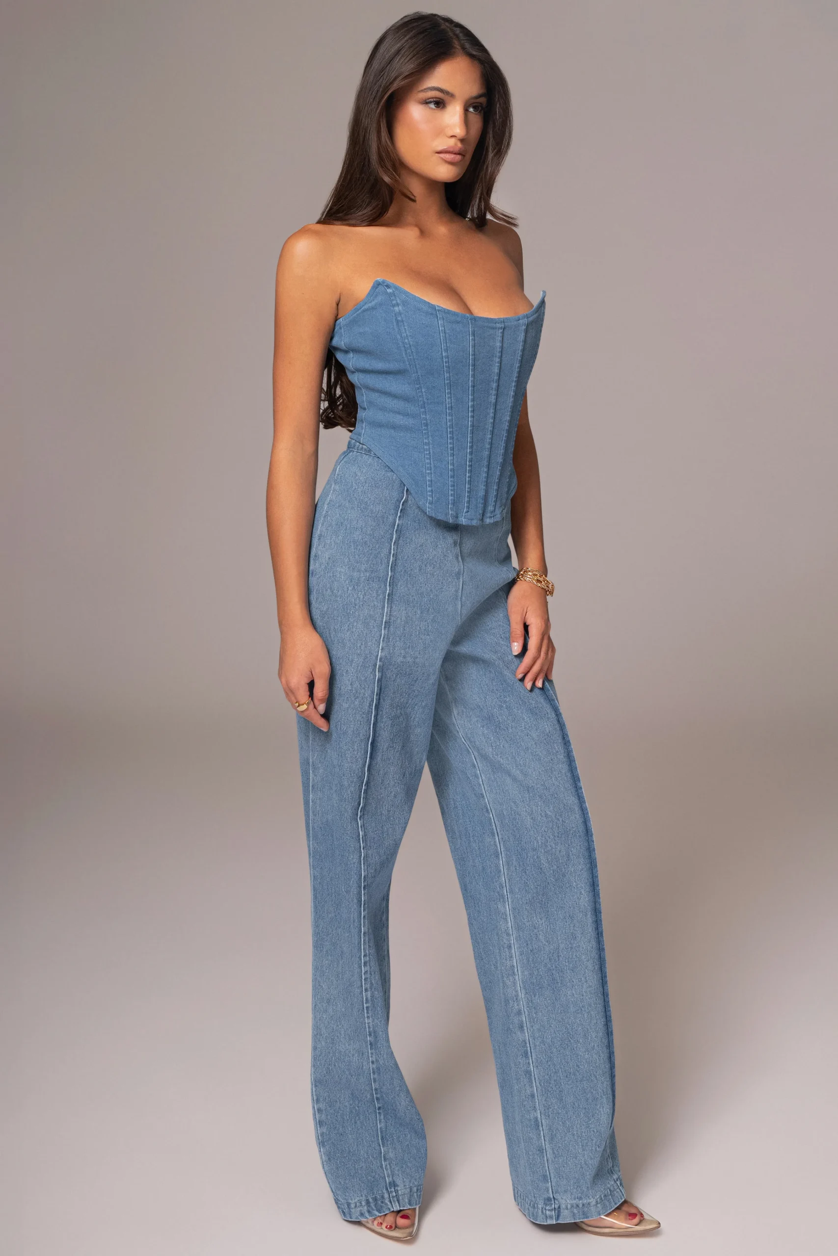 Medium Wash Fenix Reversible Denim Corset*JLUXLABEL Fashion