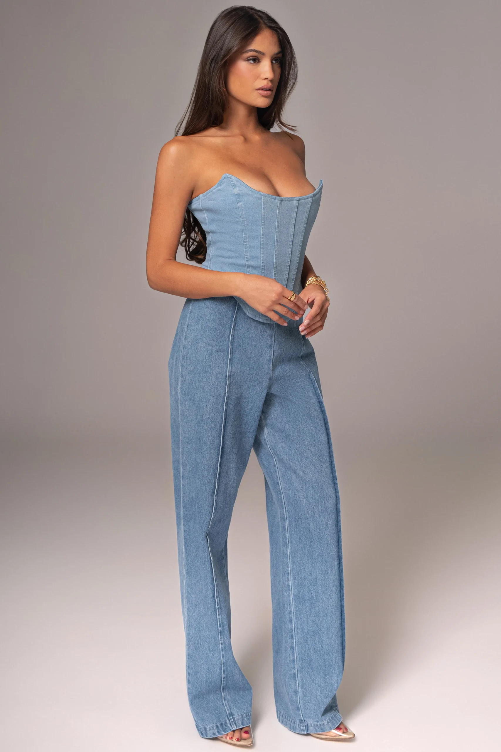 Medium Wash Fenix Reversible Denim Corset*JLUXLABEL Fashion