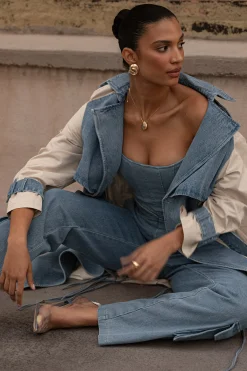 Medium Wash Fenix Reversible Denim Corset*JLUXLABEL Fashion