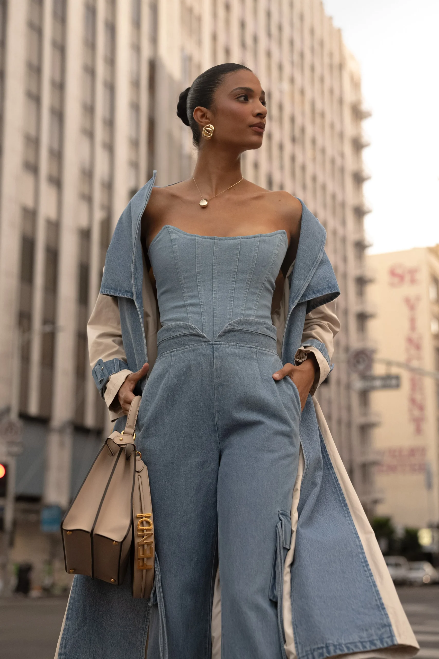 Medium Wash Fenix Reversible Denim Corset*JLUXLABEL Fashion