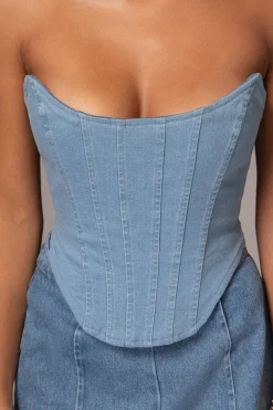 Medium Wash Fenix Reversible Denim Corset*JLUXLABEL Fashion