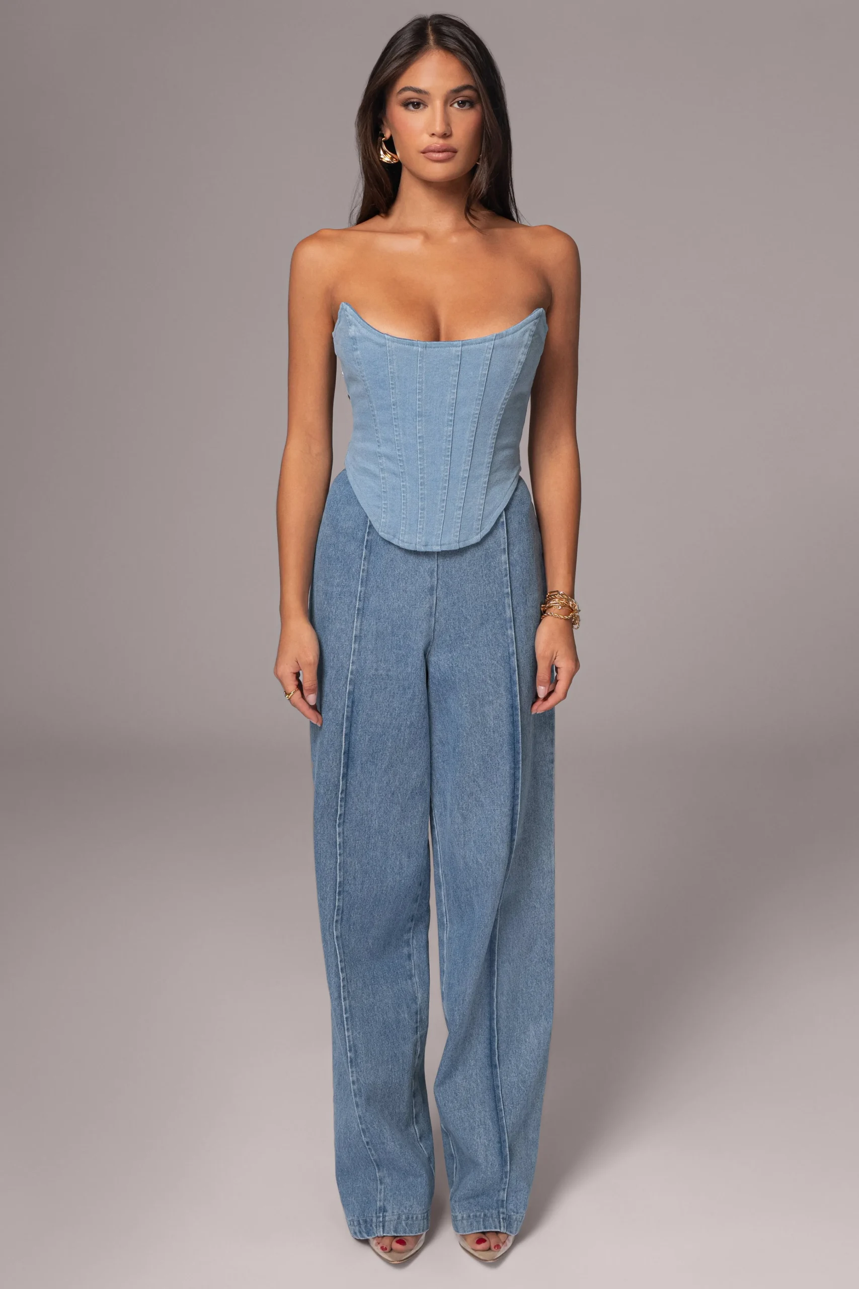 Medium Wash Fenix Reversible Denim Corset*JLUXLABEL Fashion