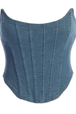 Medium Wash Fenix Reversible Denim Corset*JLUXLABEL Fashion