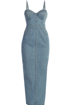 Medium Wash Mara Denim Bustier Dress*JLUXLABEL Fashion