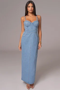 Medium Wash Mara Denim Bustier Dress*JLUXLABEL Fashion