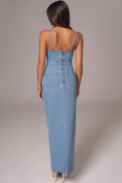 Medium Wash Mara Denim Bustier Dress*JLUXLABEL Fashion