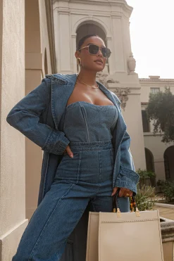 Medium Wash Stay Sharp Denim Trouser*JLUXLABEL Hot