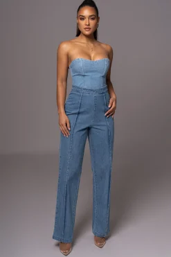 Medium Wash Stay Sharp Denim Trouser*JLUXLABEL Hot