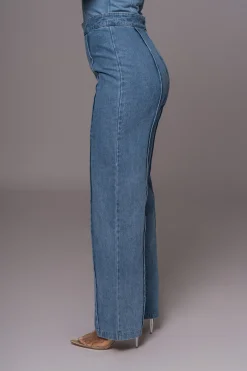 Medium Wash Stay Sharp Denim Trouser*JLUXLABEL Hot