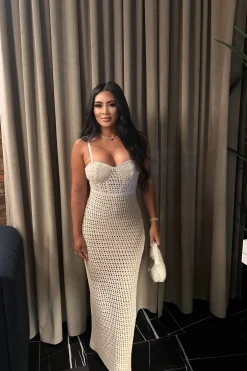 Milk Deep Sea Crochet Maxi Dress*JLUXLABEL Fashion