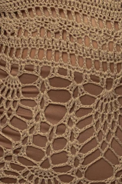 Mocha Great Escape Crochet Maxi Dress*JLUXLABEL Sale