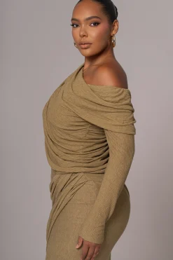 Moss Textured One Shoulder Bodysuit*JLUXLABEL Best