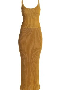 Mustard Serena Ribbed Skirt Set*JLUXLABEL Discount