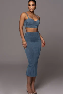NAT LIV x Denim Eliana Skirt Set*JLUXLABEL Fashion
