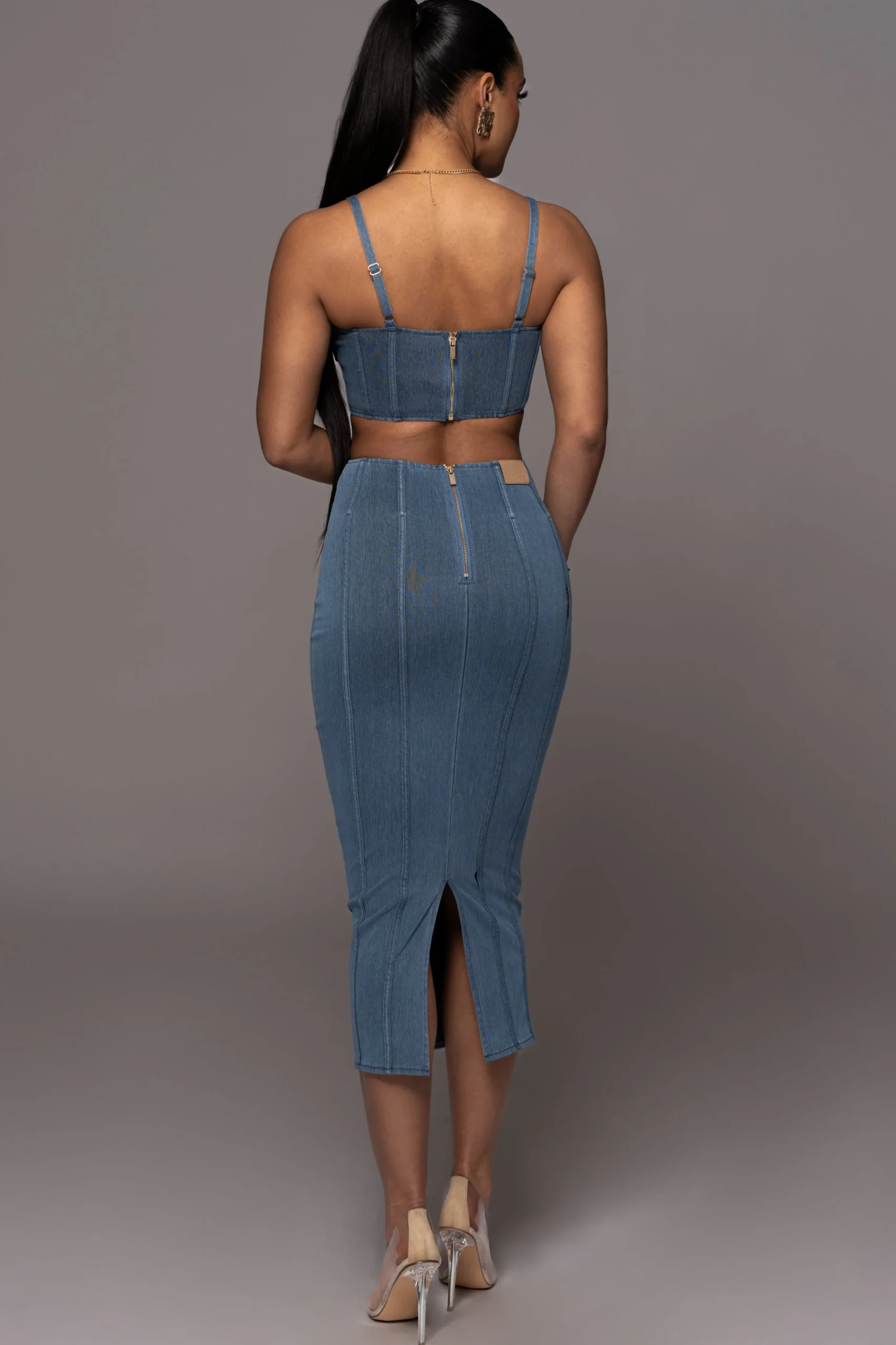 NAT LIV x Denim Eliana Skirt Set*JLUXLABEL Fashion