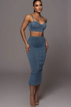 NAT LIV x Denim Eliana Skirt Set*JLUXLABEL Fashion