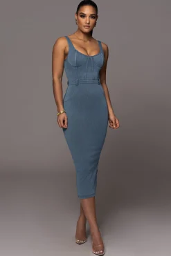 NAT LIV x Denim Malika Midi Dress*JLUXLABEL Best