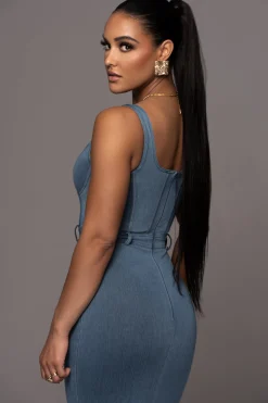 NAT  LIV x Denim Malika Midi Dress*JLUXLABEL Best