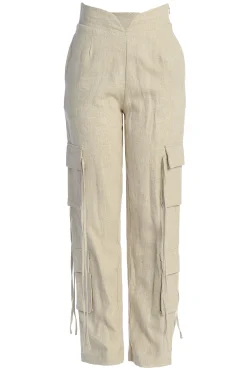 Natural Better Half Linen Utility Pants*JLUXLABEL Clearance