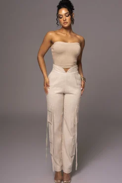 Natural Better Half Linen Utility Pants*JLUXLABEL Clearance