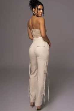 Natural Better Half Linen Utility Pants*JLUXLABEL Clearance