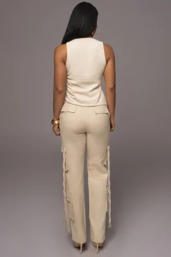 Natural Better Half Linen Utility Pants*JLUXLABEL Clearance