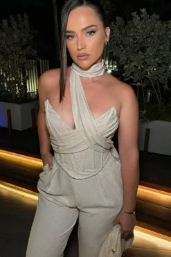 Natural Coastal Bliss Linen Bustier*JLUXLABEL New