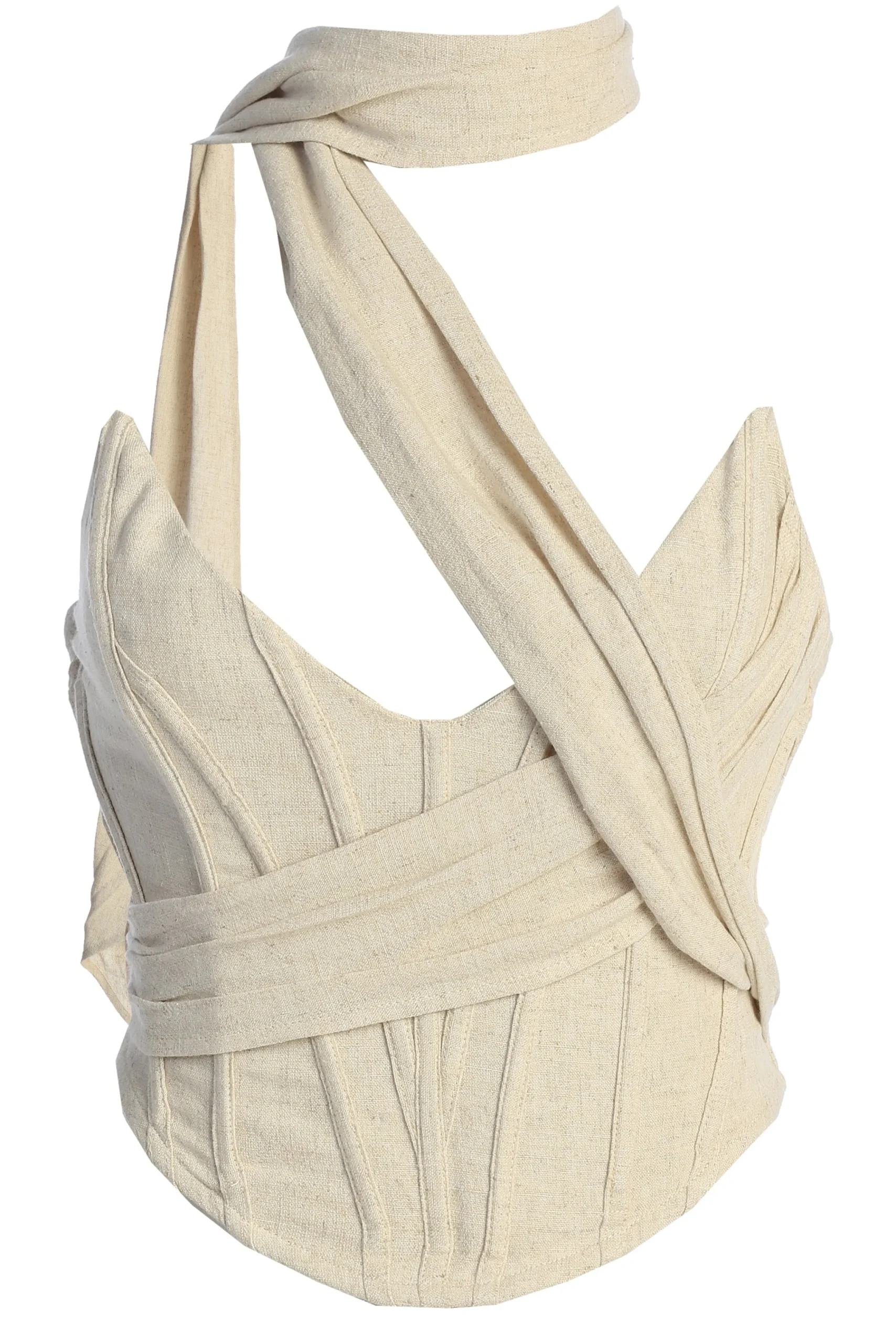 Natural Coastal Bliss Linen Bustier*JLUXLABEL New