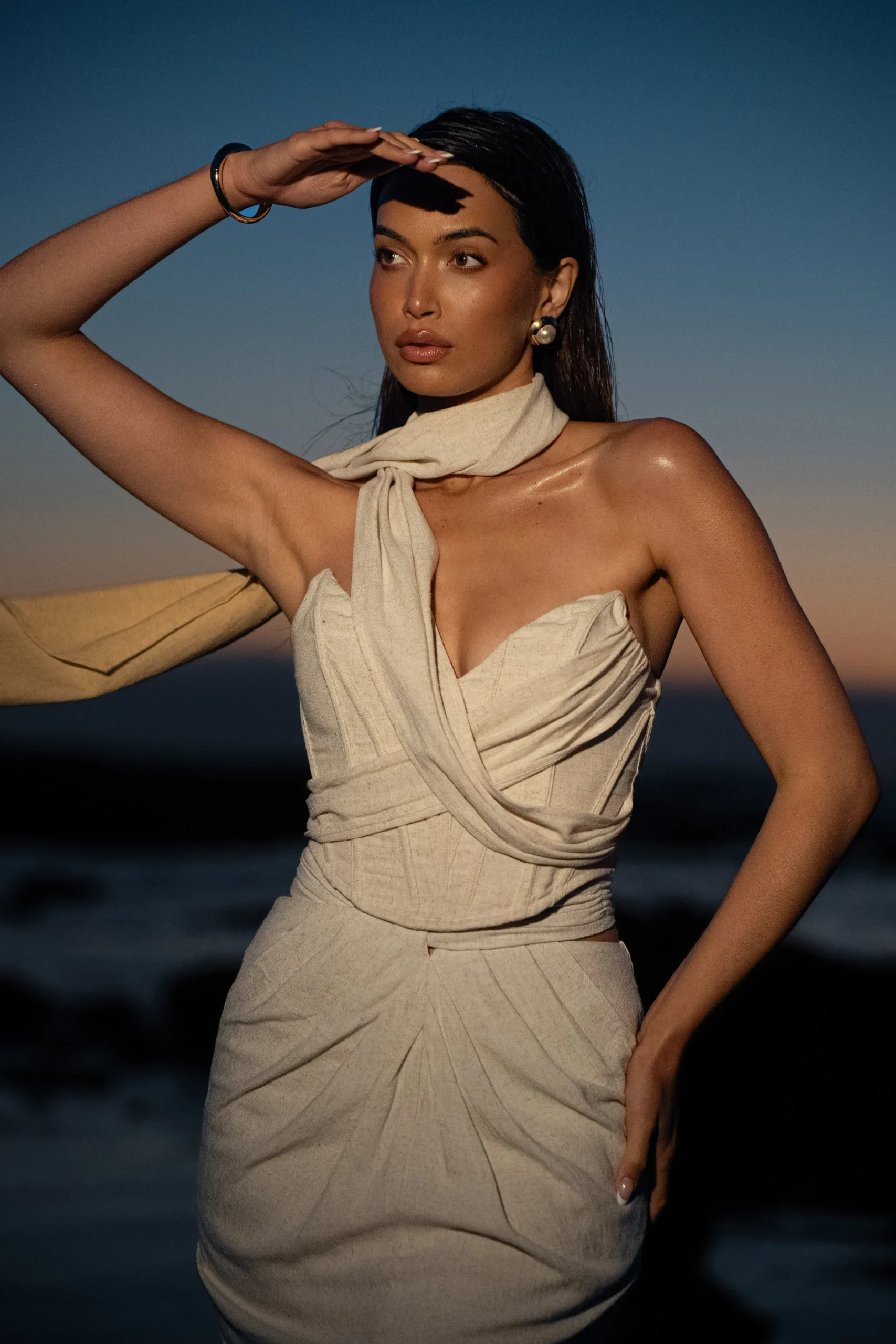 Natural Coastal Bliss Linen Bustier*JLUXLABEL New