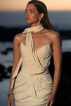 Natural Coastal Bliss Linen Bustier*JLUXLABEL New