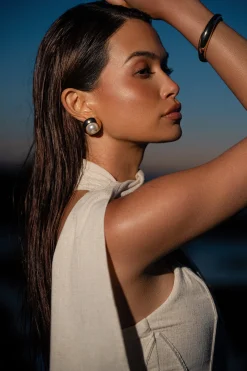 Natural Coastal Bliss Linen Bustier*JLUXLABEL New