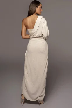 Natural Evita Linen Draped Dress*JLUXLABEL Online