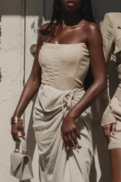 Natural Fenix Reversible Linen Corset*JLUXLABEL Outlet