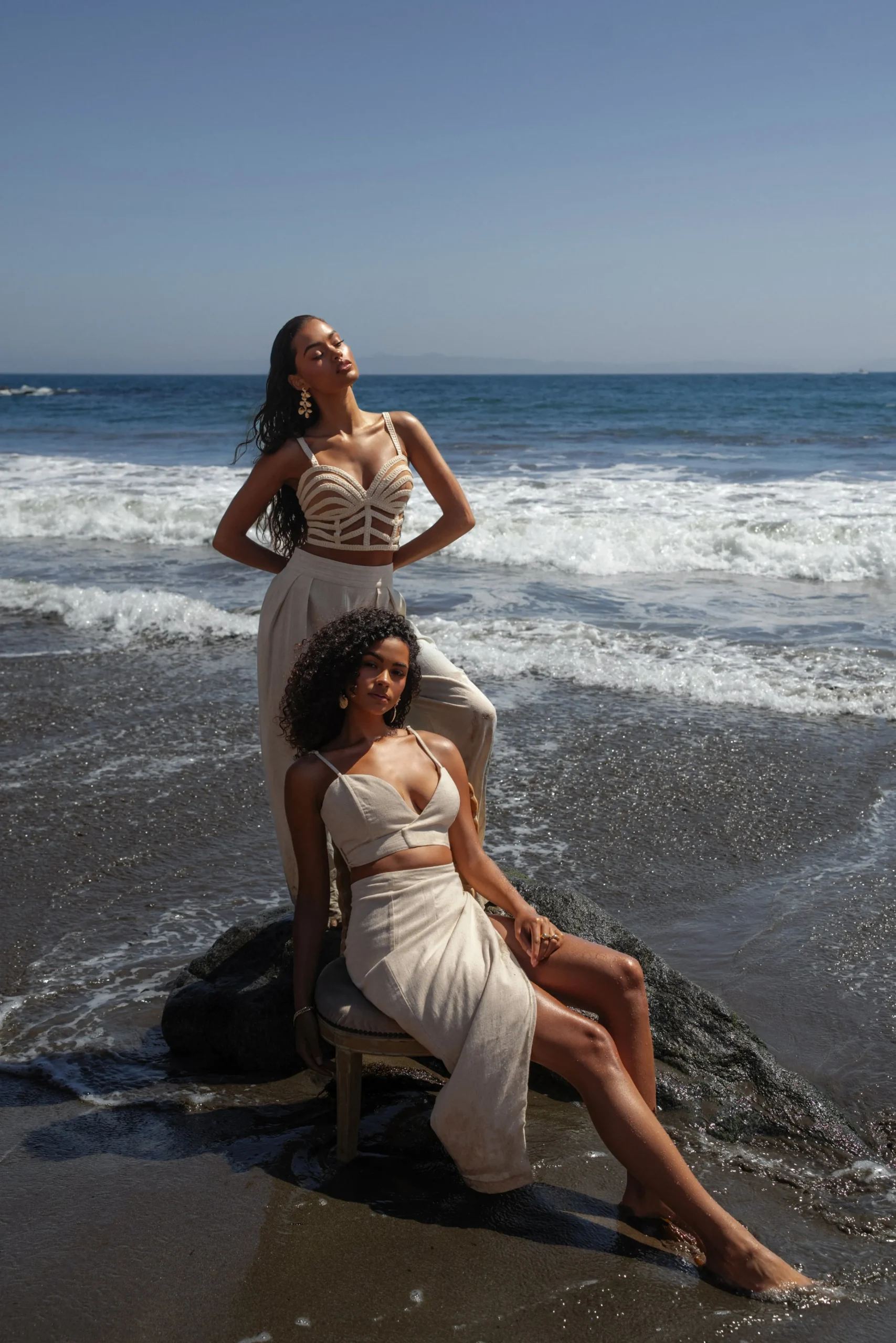 Natural Gisele Linen Slit Skirt*JLUXLABEL Best