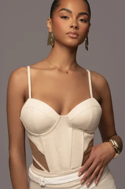 Natural Horizon Linen Corset*JLUXLABEL Hot