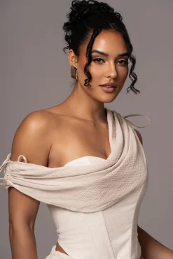 Natural New Obsession Draped Top*JLUXLABEL Online