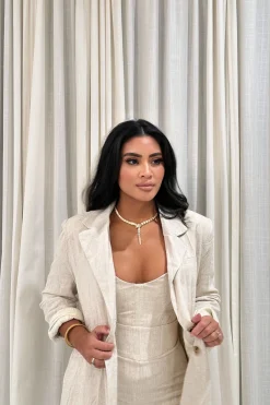 Natural Ocean Breeze Linen Blazer*JLUXLABEL Sale