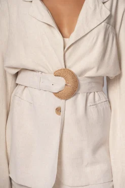 Natural Ocean Breeze Linen Blazer*JLUXLABEL Sale